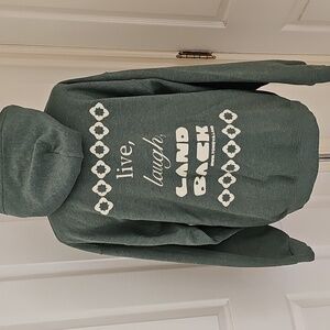 Tongva Taraxat Paxaavxa Conservancy Hoodie “Live, Laugh, Land Back” Hoodie L